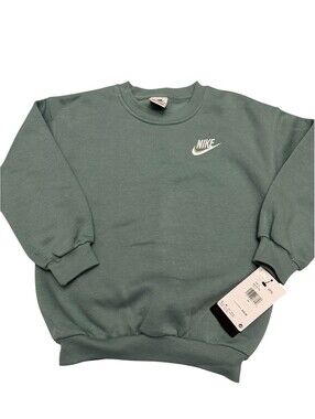 Nike Sweatshirt Girls Large (6/7) Teal Club Fleece Oversized Crew Neck